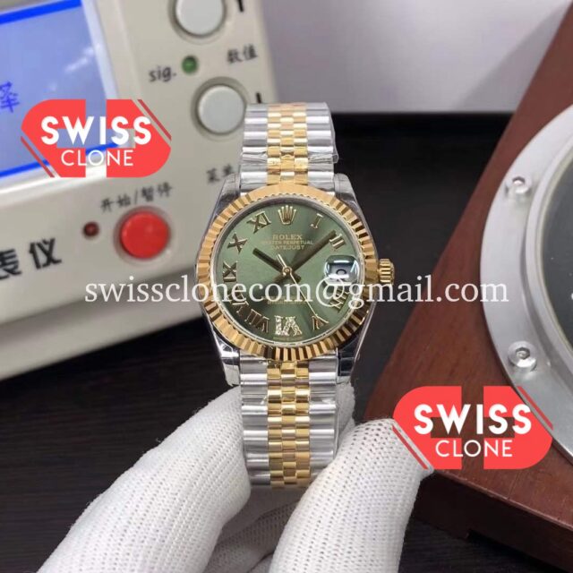 Rolex Datejust 278273 31MM Tone Yellow Gold Green Dial 1:1 Swiss Super Clone Watch