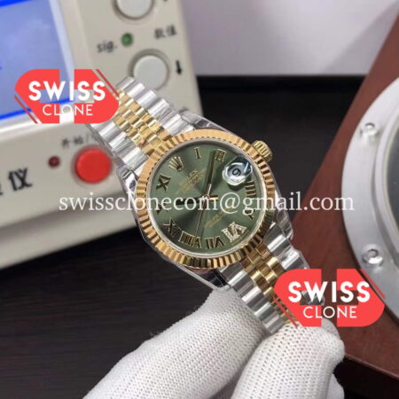 Rolex Datejust 278273 31MM Tone Yellow Gold Green Dial 1:1 Swiss Super Clone Watch