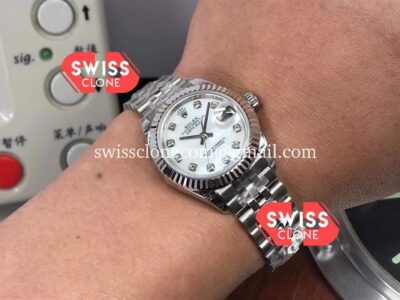 Rolex Datejust 28MM Swiss Replica in 904L Steel in Pearl Dial 1:1 Super Clone Watch