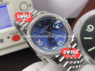 Rolex Datejust 36mm Blue Dial Swiss 904L 1:1 Mirror Super Clone Watch