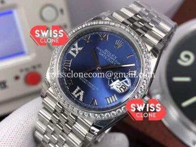 Rolex Datejust 36mm Blue Dial Swiss 904L 1:1 Mirror Super Clone Watch
