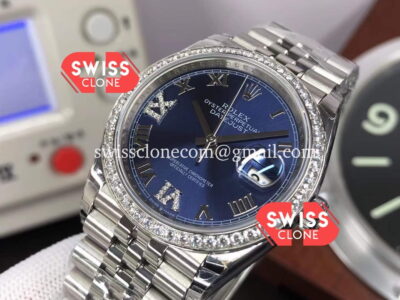 Rolex Datejust 36mm Blue Dial Swiss 904L 1:1 Mirror Super Clone Watch