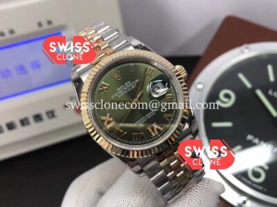 Rolex Datejust 36MM Two Tone Casing Green Dial Swiss Cal.3235 Movement 904L Steel Super Clone Watch