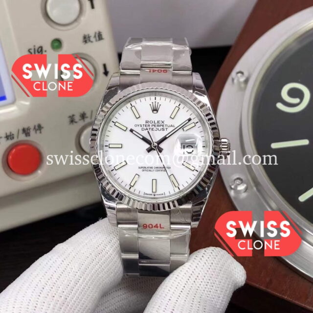 Rolex Datejust 36MM White Dial Cal.3235 Movement 904L Steel Swiss 1:1 Super Clone Watch
