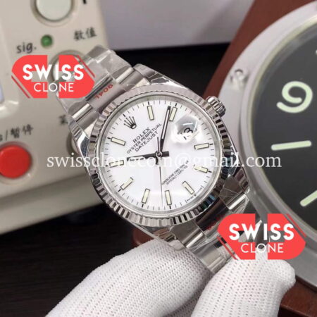 Rolex Datejust 36MM White Dial Cal.3235 Movement 904L Steel Swiss 1:1 Super Clone Watch