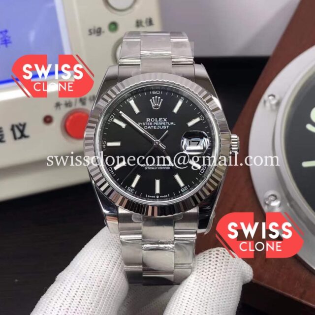 Rolex Datejust 41mm Black Dial Cal.3235 Movement 904L Steel Swiss Watch 1:1 Mirror Super Clone Watch