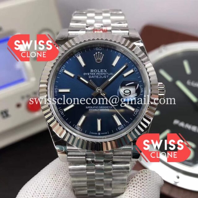 Rolex Datejust 41MM Blue Dial Jubilee 904L Steel Cal.3235 Movement Swiss 1:1 Mirror Super Clone Watch