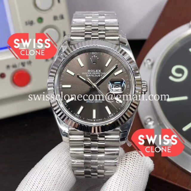 Rolex Datejust 41mm Grey Dial 3235 Movement 904L Steel Swiss 1:1 Mirror Super Clone Watch