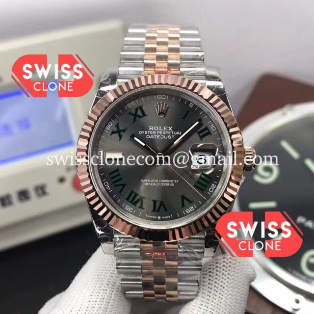 Rolex Datejust 41MM Two Tone Wimbledon Cal.3235 Swiss Watch 1:1 Mirror Super Clone Watch