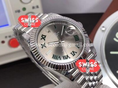 Rolex Datejust 41MM Wimbledon Grey Dial Cal.3235 Swiss Watch 1:1 Mirror Super Clone Watch