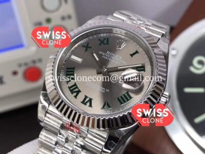 Rolex Datejust 41MM Wimbledon Grey Dial Cal.3235 Swiss Watch 1:1 Mirror Super Clone Watch