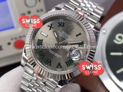 Rolex Datejust 41MM Wimbledon Grey Dial Cal.3235 Swiss Watch 1:1 Mirror Super Clone Watch