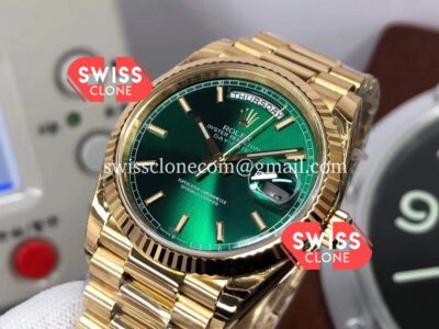 Rolex Day Date 36MM 118238 Green Dial Presidential 18K Yellow Gold Watch 1:1 Mirror Quality Super Clone Watch