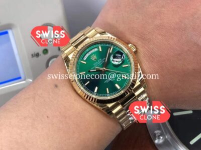 Rolex Day Date 36MM 118238 Green Dial Presidential 18K Yellow Gold Watch 1:1 Mirror Quality Super Clone Watch
