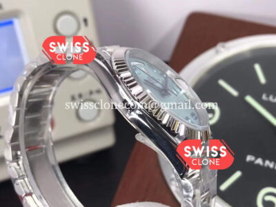 Rolex Day Date 40mm Presidential Stainless Steel Ice Blue Arab Dial 1:1 Super Clone Watch