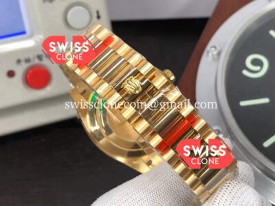 Rolex Day Date 40mm Presidential Yellow Gold 904L Gold Dial 1:1 Mirror Super Clone Watch