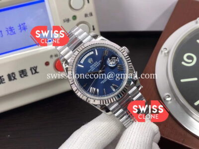 Rolex Day Date M228206-0015 40mm Blue Dial Presidential Stainless Steel 1:1 Super Clone Watch