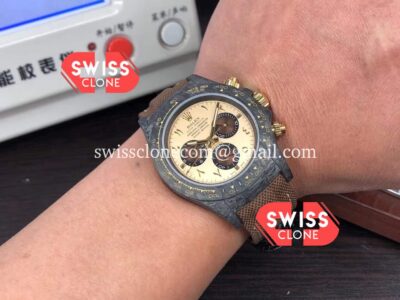 Rolex Daytona DiW Desert Eagle Arabic Edition Watch - Forged Cabon Casing 1:1 Mirror Super Clone Watch