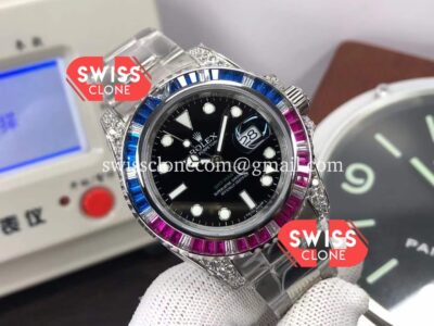 Rolex GMT Masters II Diamond Bezel Swiss Watch in 904L Case – 1:1 Mirror Quality Super Clone Watch