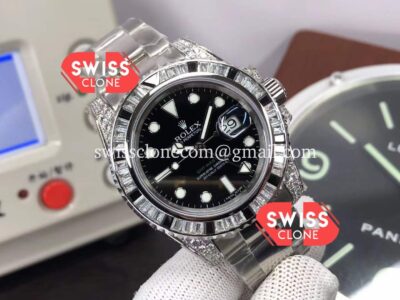 Rolex GMT Masters II Diamonds Bezel Swiss Watch in 904L Case – 1:1 Mirror Quality Super Clone Watch