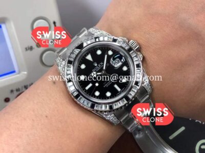 Rolex GMT Masters II Diamonds Bezel Swiss Watch in 904L Case – 1:1 Mirror Quality Super Clone Watch