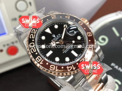Rolex GMT Masters II M126711CHNR-0002 Everose Two Tone Gold Swiss Replica 1:1 Mirror Super Clone Watch