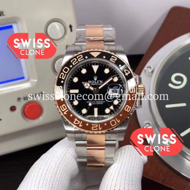 Rolex GMT Masters II M126711CHNR-0002 Everose Two Tone Gold Swiss Replica 1:1 Super Clone Watch