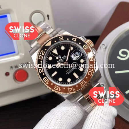 Rolex GMT Masters II M126711CHNR-0002 Everose Two Tone Gold Swiss Replica 1:1 Super Clone Watch