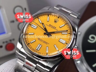 Rolex Oyster Perpetual 41MM Yellow Dial REF#124300 Cal.3230 Swiss Movement 1:1 Mirror Super Clone Watch