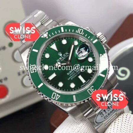 Rolex Submariner 116610LV The Hulk 904L Steel Swiss Replica 1:1 Mirror Super Clone Watch