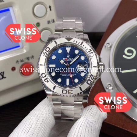 Rolex Yachtmaster 40mm Blue Dial 904L Steel Casing Swiss 1:1 Super Clone Watch