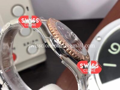 Rolex Yachtmaster 40mm Everose Gold - Oyster Steel Brown Dial 904L Steel Casing 1:1 Swiss Super Clone Watch