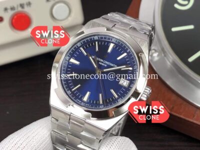 Vacheron Constantin Overseas 1:1 Mirror Swiss Replica in Steel Blue Dial Super Clone Watch