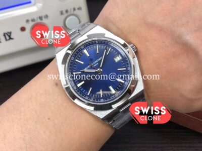 Vacheron Constantin Overseas 1:1 Mirror Swiss Replica in Steel Blue Dial Super Clone Watch
