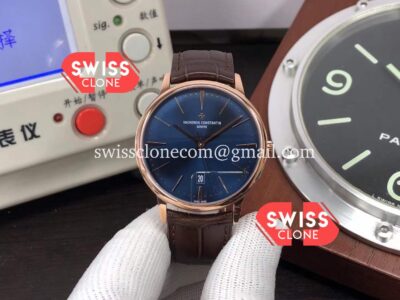 Vacheron Constantin Patrimony Rose Gold Blue Dial 40MM 904L Steel 1:1 Mirror Super Clone Watch