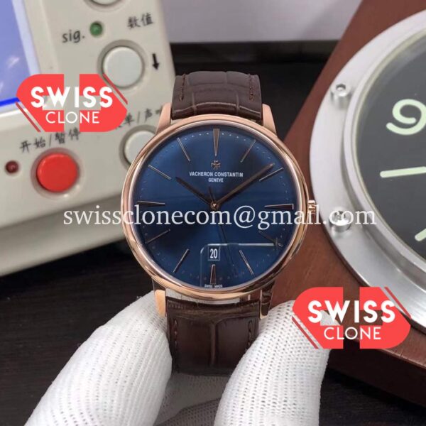 Vacheron Constantin Patrimony Rose Gold Blue Dial 40MM 904L Steel 1:1 Mirror Super Clone Watch