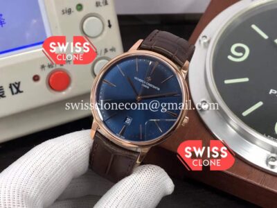 Vacheron Constantin Patrimony Rose Gold Blue Dial 40MM 904L Steel 1:1 Mirror Super Clone Watch