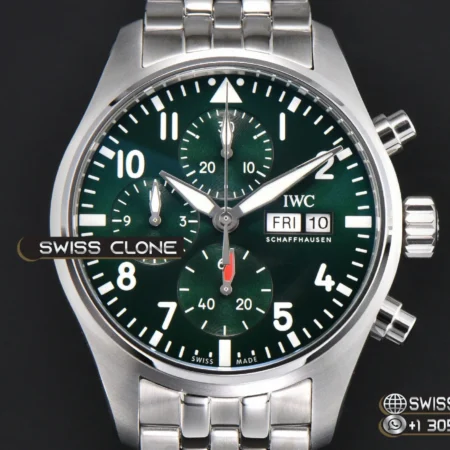IWC Pilot Chrono IW388104 Green Dial 41mm High Resolution View