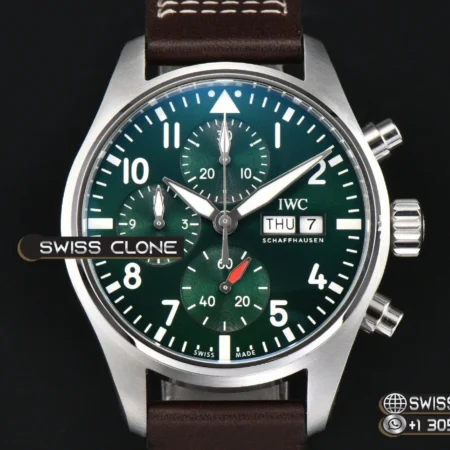 IWC Pilot Chrono IW388103 Green Dial 41mm High Resolution View