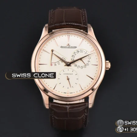 Rolex Jaeger LeCoultre Ultra Thin Power Reserve 39mm Cream Dial Brown Leather DD938 High Resolution View