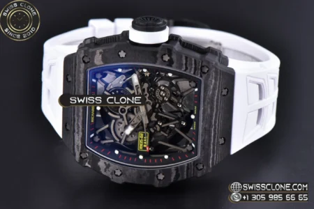 Richard Mille RM035 02 Real NTPT 44.5x50mm Black Skeleton Red Marker Dial White Crown White Rubber High Resolution View