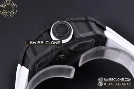 Richard Mille RM035 02 Real NTPT 44.5x50mm Black Skeleton Red Marker Dial White Crown White Rubber High Resolution View