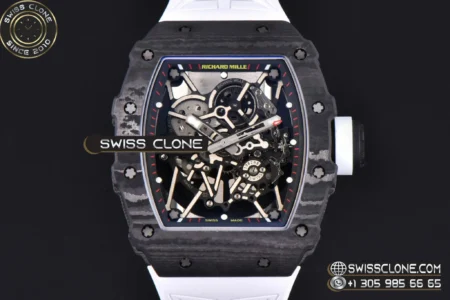 Richard Mille RM035 02 Real NTPT 44.5x50mm Black Skeleton Red Marker Dial White Crown White Rubber High Resolution View