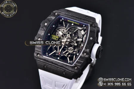 Richard Mille RM035 02 Real NTPT 44.5x50mm Black Skeleton Red Marker Dial White Crown White Rubber High Resolution View