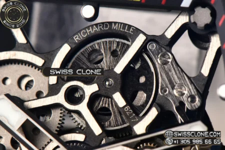 Richard Mille RM035 02 Real NTPT 44.5x50mm Black Skeleton Red Marker Dial White Crown White Rubber High Resolution View