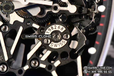 Richard Mille RM035 02 Real NTPT 44.5x50mm Black Skeleton Red Marker Dial White Crown White Rubber High Resolution View