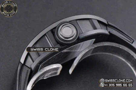 Richard Mille RM055 Ceramic 42.7mm Black Bezel Black Skeleton Dial Black Crown on Black Rubber RMUL2 High Resolution View