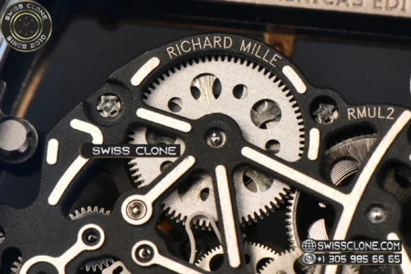 Richard Mille RM055 Ceramic 42.7mm Black Bezel Black Skeleton Dial Black Crown on Black Rubber RMUL2 High Resolution View