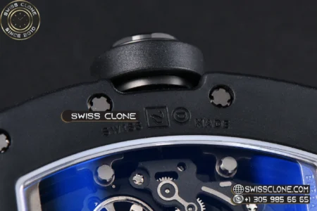 Richard Mille RM055 Ceramic 42.7mm Black Bezel Black Skeleton Dial Black Crown on Black Rubber RMUL2 High Resolution View