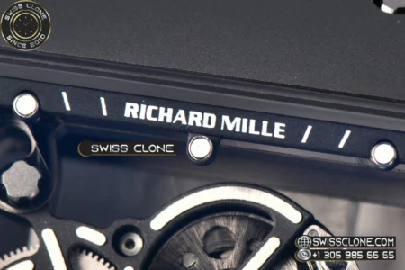 Richard Mille RM055 Ceramic 42.7mm Black Bezel Black Skeleton Dial Black Crown on Black Rubber RMUL2 High Resolution View